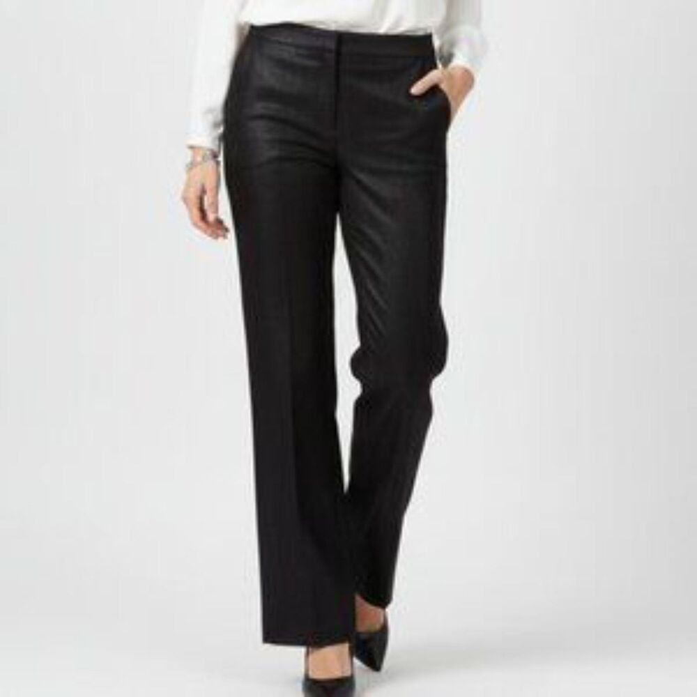 Bebe Black & Gold Glitter Midrise Flair Wide Leg Pants 6